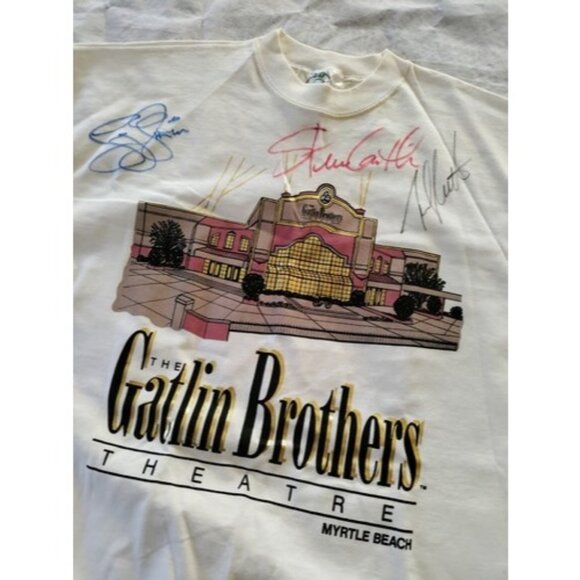 Gatlin Brothers Signed T-Shirt XXL Autographed Myrtle Beach - Picture 1 of 16
